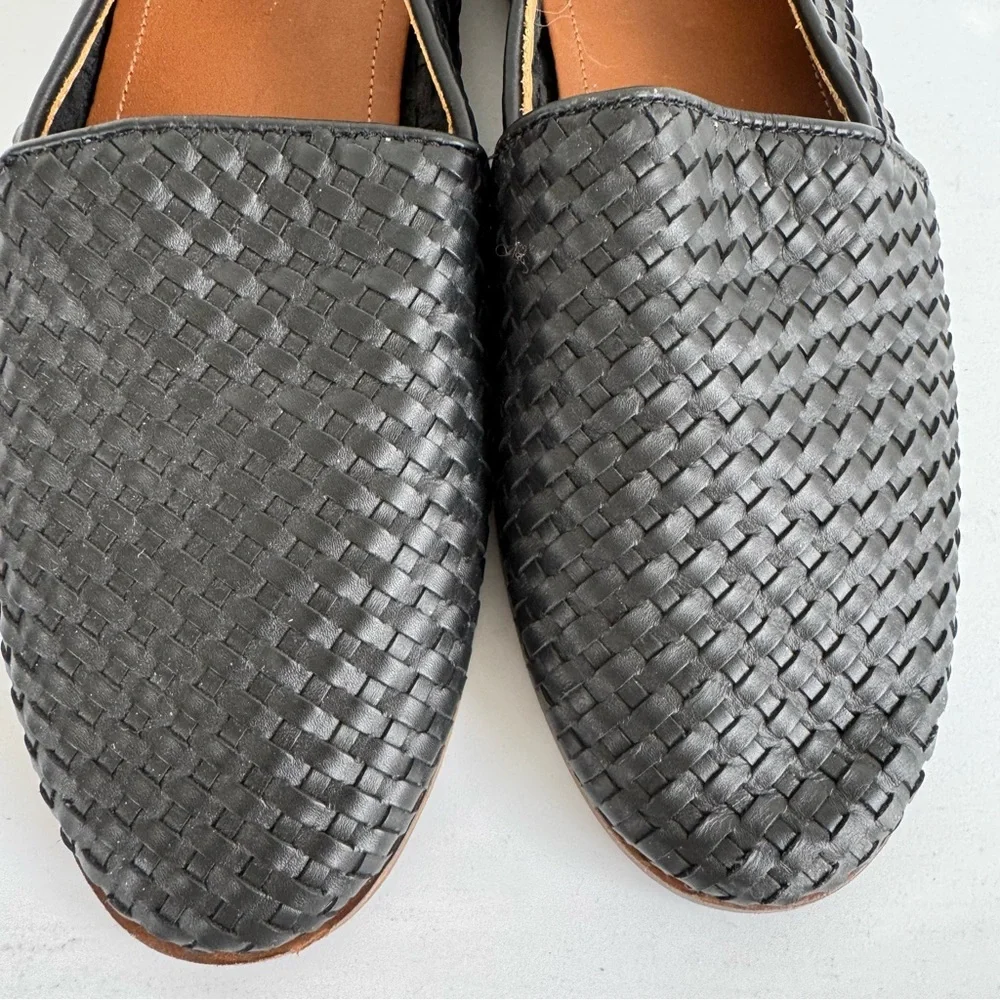 Nisolo Woven Slip-On Loafers Flats Black size 10